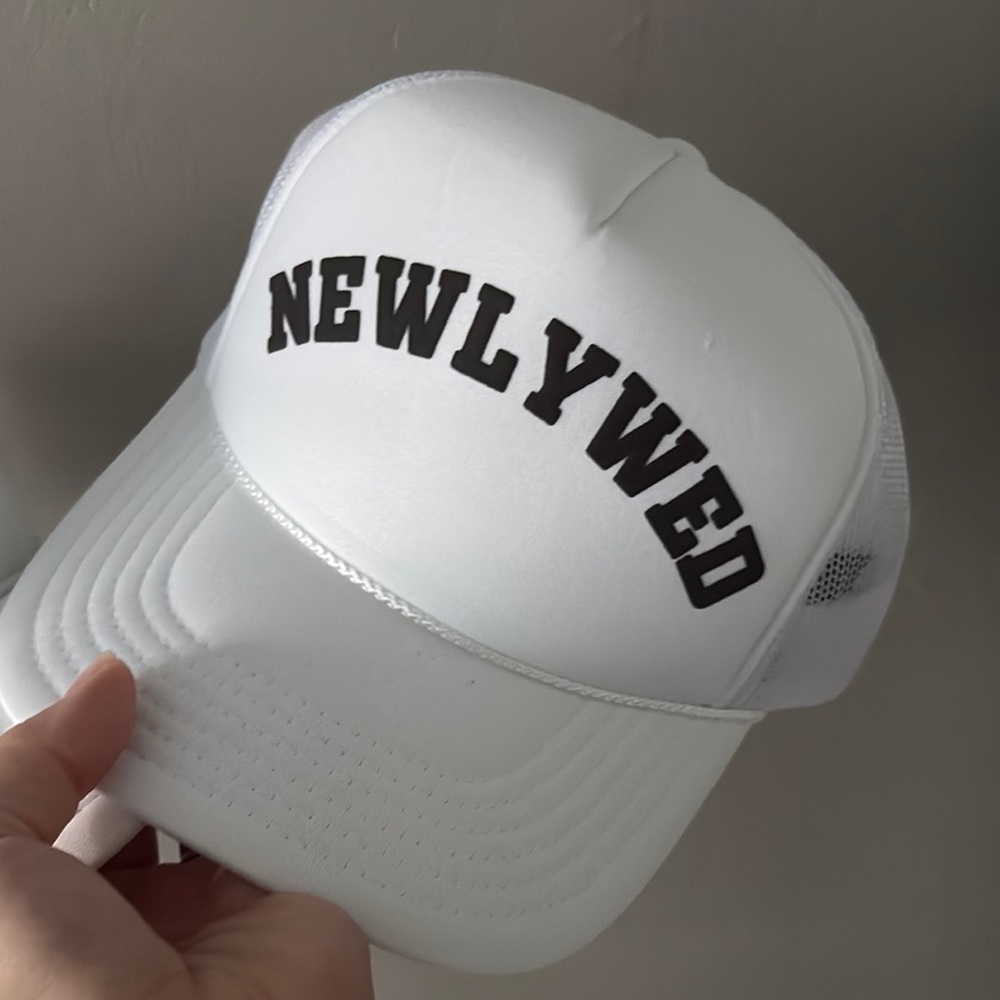 Two White 'Newlywed' Caps - Unworn